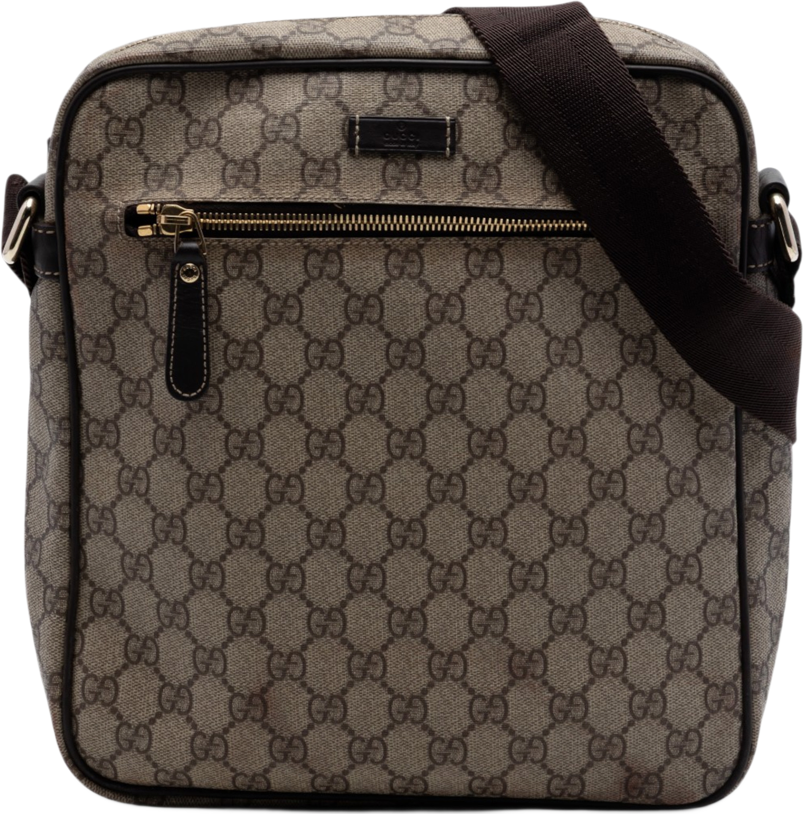 Gucci Gg Supreme Crossbody, från Luxclusif, i färgen beige.