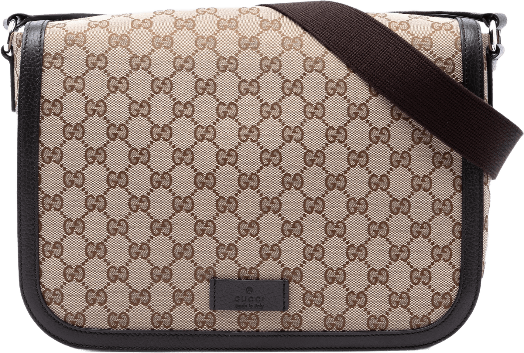 Gucci Gg Canvas Flap Crossbody, från Luxclusif, i färgen beige.