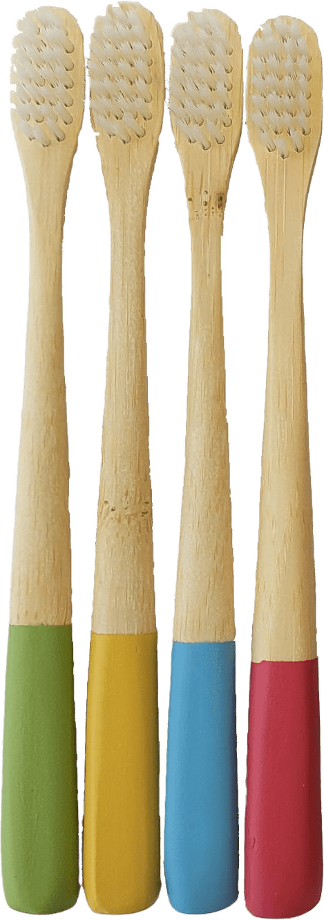 Barntandborstar Bambu Natur 4-pack