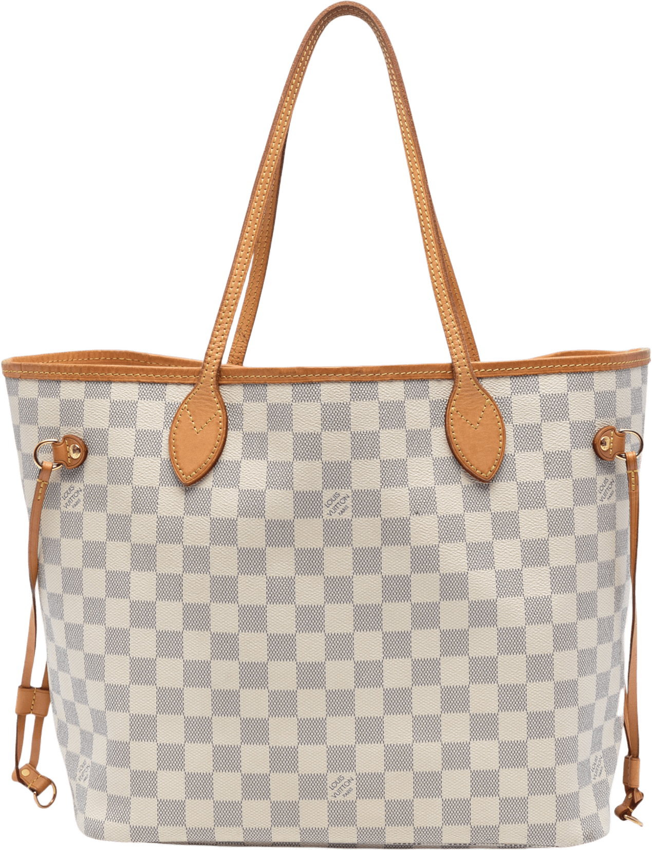 Louis Vuitton Damier Azur Neverfull Mm, från Luxclusif, i färgen white.