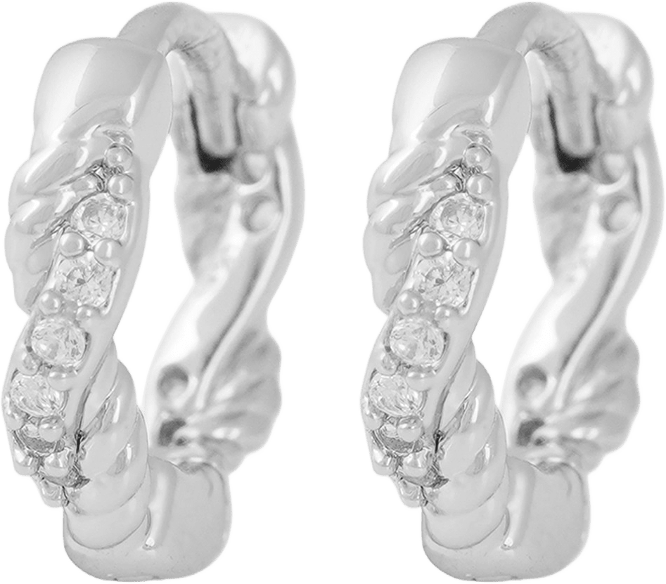 Twist Small Ring Ear, från SNÖ of Sweden, i färgen s/clear.