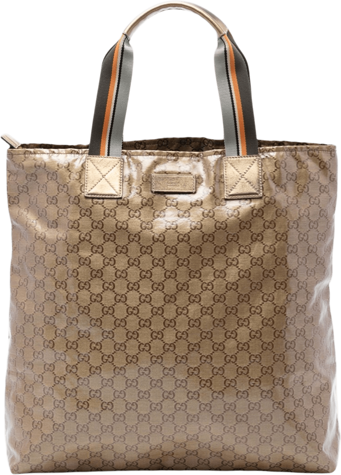 Gucci Gg Crystal Vertical Web Tote, från Luxclusif, i färgen gold.