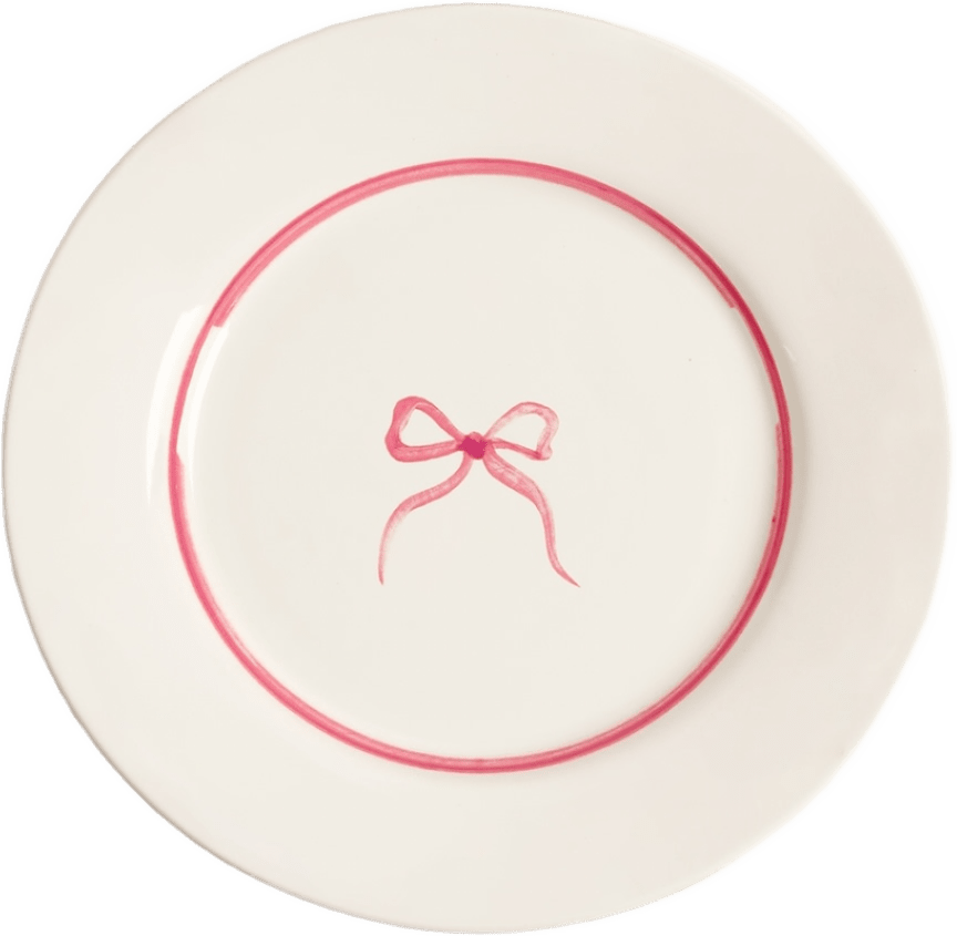 Bow Assiett - 22 Cm, från Pick A Poppy, i färgen pink.