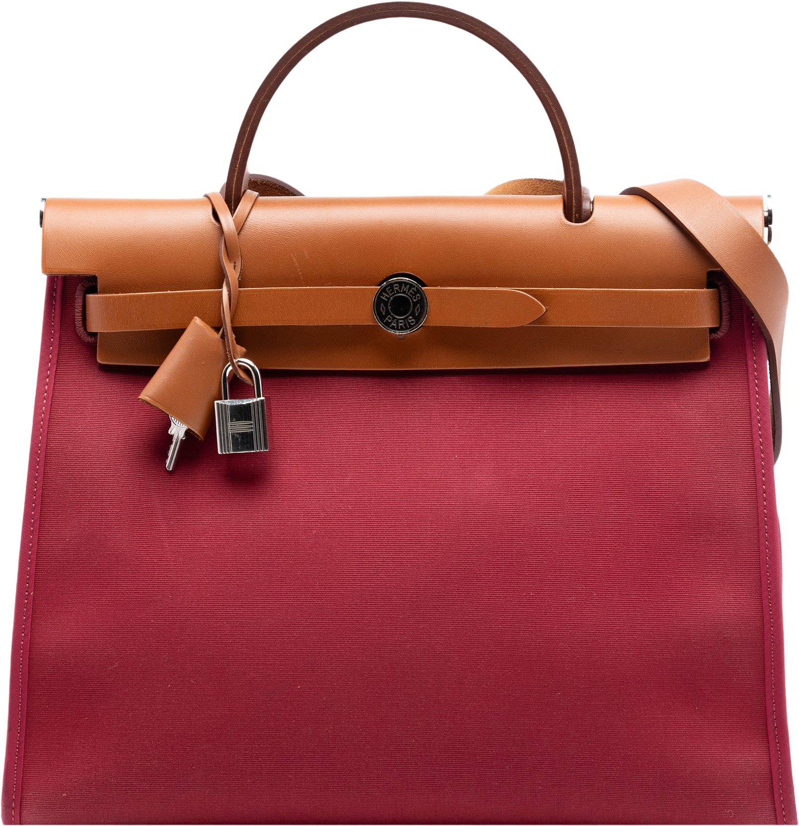 Hermès Toile Herbag Zip 31, från Luxclusif, i färgen dark pink.