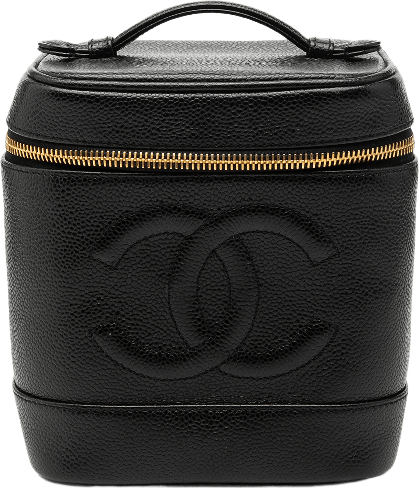 Chanel Cc Caviar Vanity Case, från Luxclusif, i färgen svart.