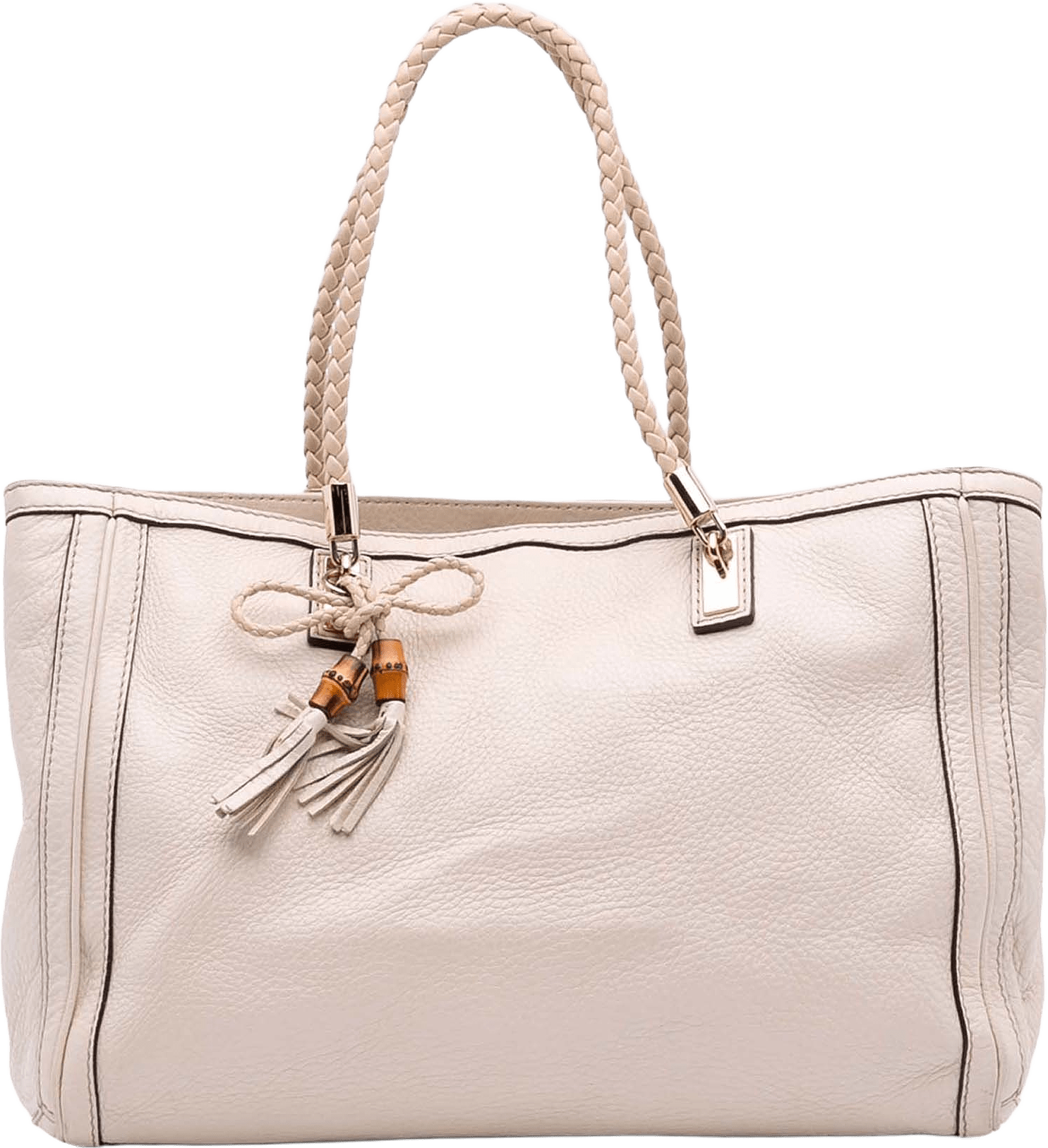 Gucci Medium Leather Bella Tote, från Luxclusif, i färgen ivory.