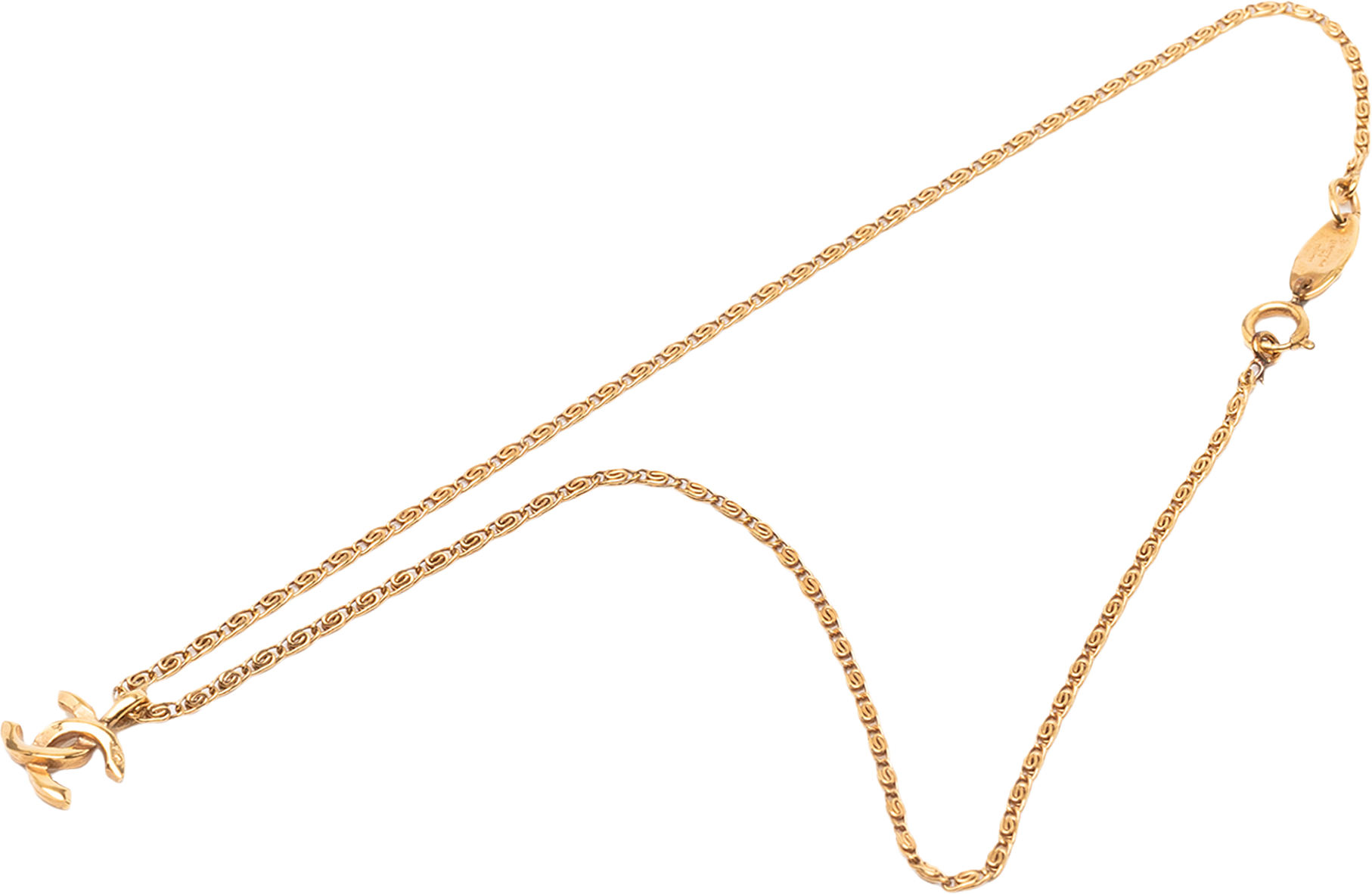 Chanel Cc Gold Plated Pendant Necklace, från Luxclusif, i färgen gold.