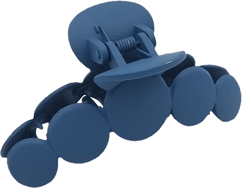 Gummerad Hårklämma Med Ringar 10 Cm, från Complement, i färgen navy.