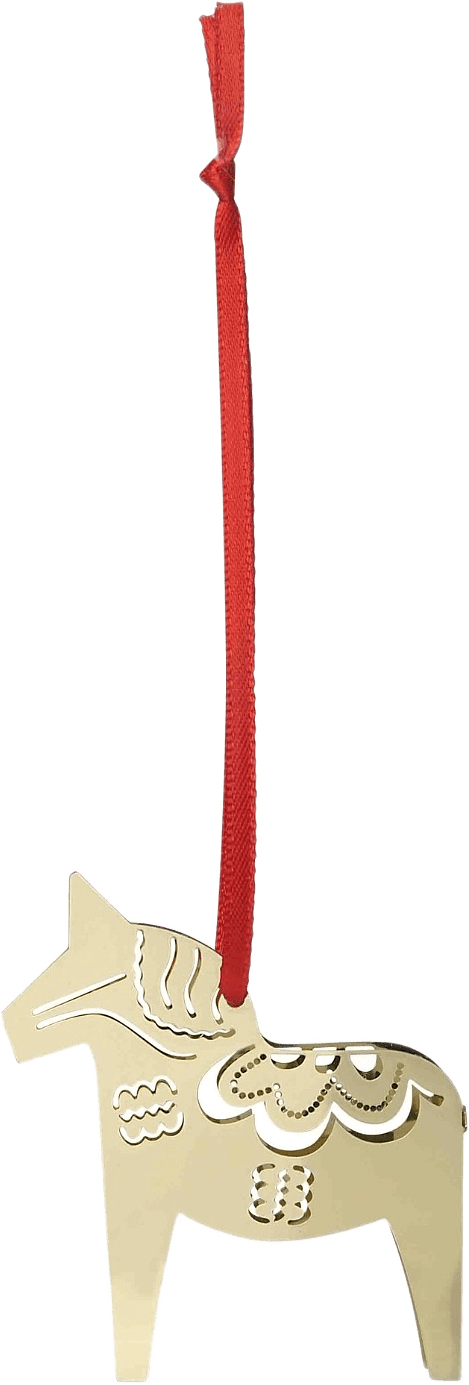 Hngande Dekoration 3d Christmas Horse, från Pluto Design, i färgen guld.