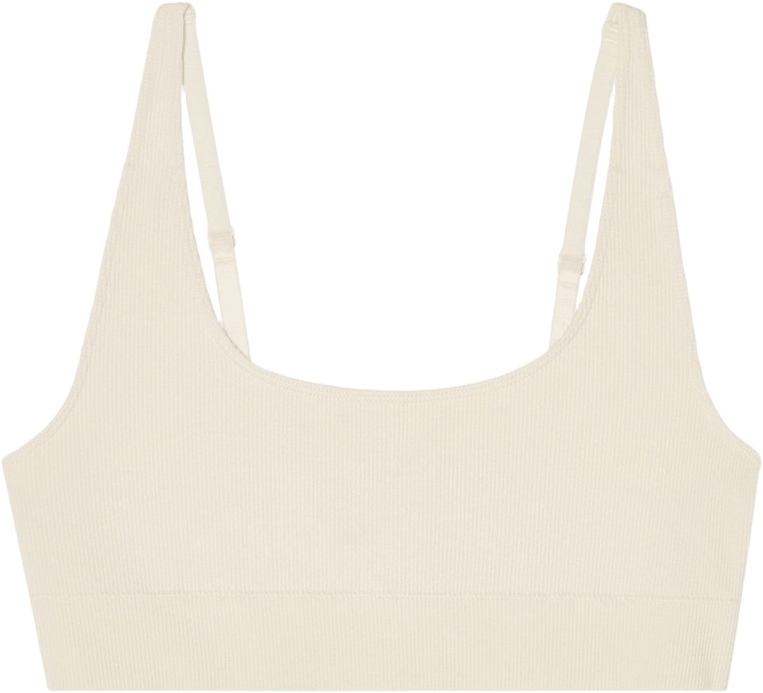 Women's Ribbed Bra, från Frank Dandy, i färgen ivory.