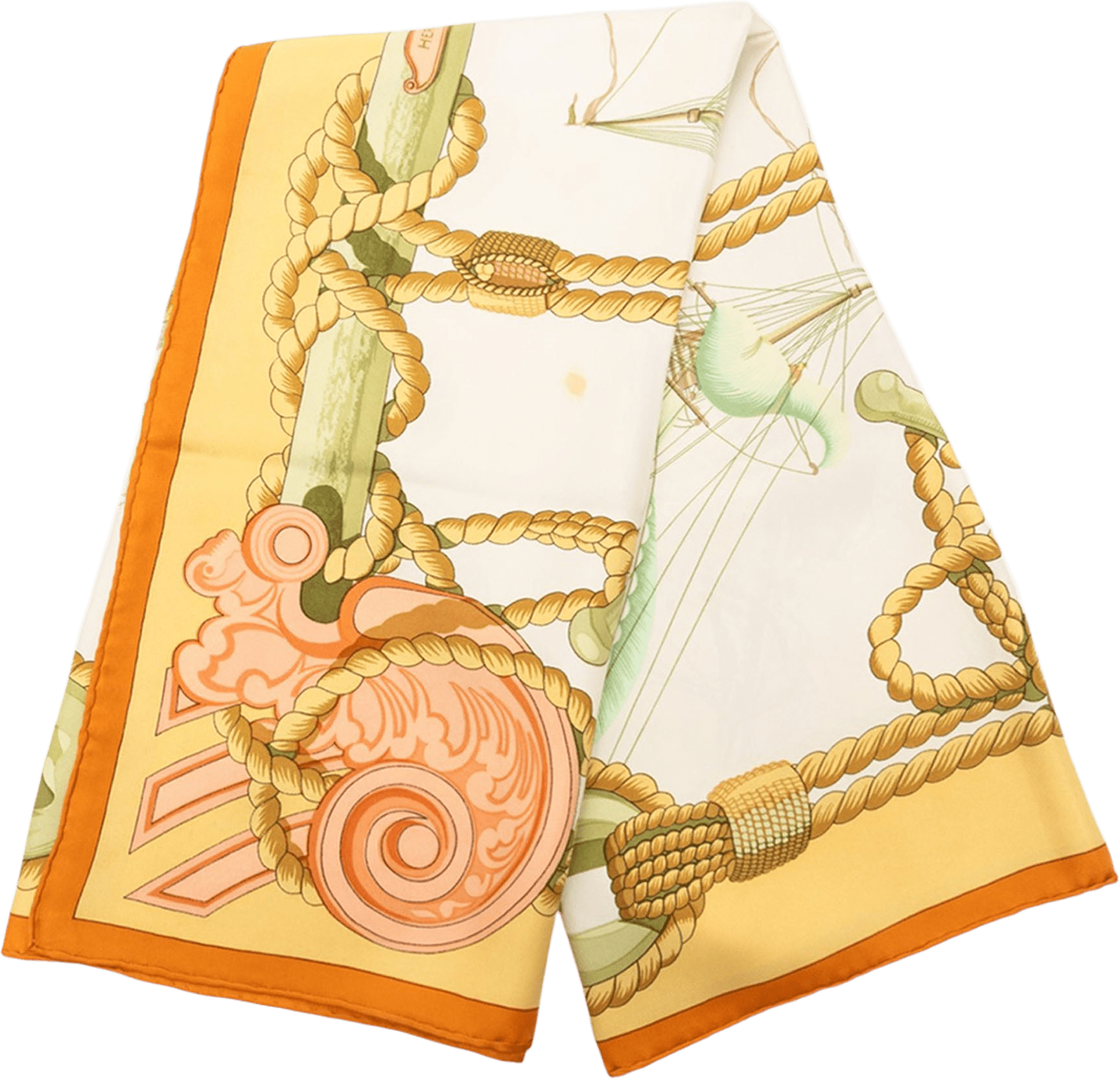 Hermès Tribord Silk Scarf 90, från Luxclusif, i färgen white.