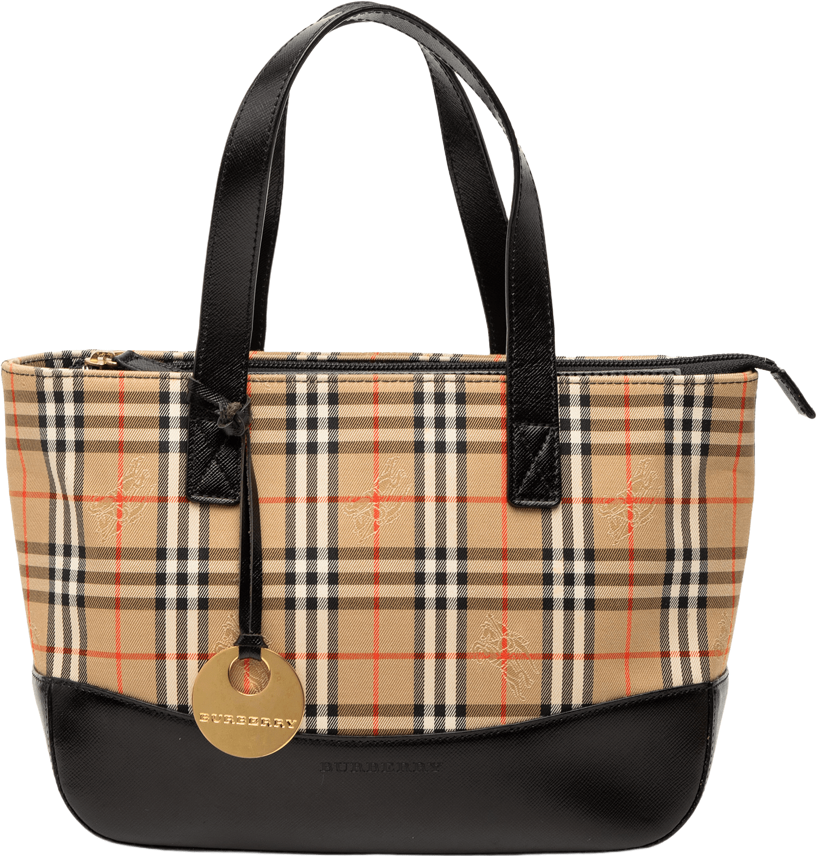 Burberry Haymarket Check Canvas Tote, från Luxclusif, i färgen beige.