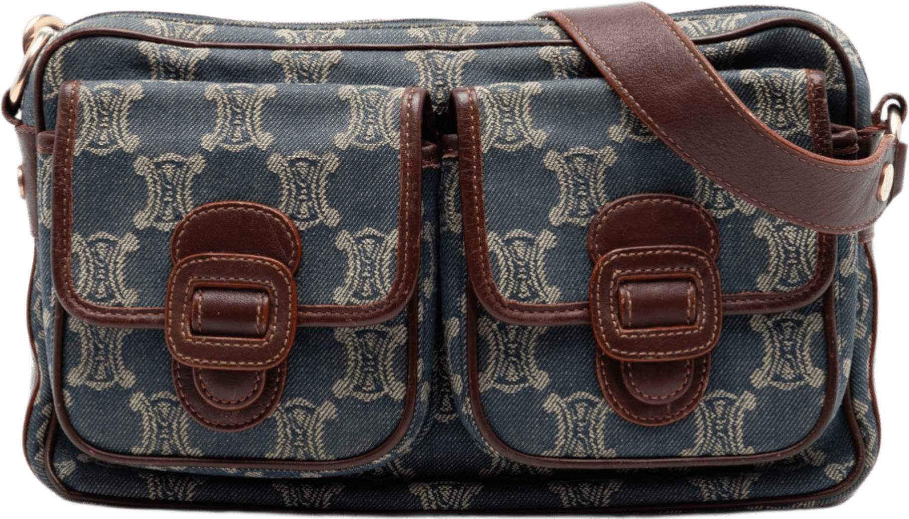 Celine Macadam Denim Pocket Crossbody, från Luxclusif, i färgen denim.