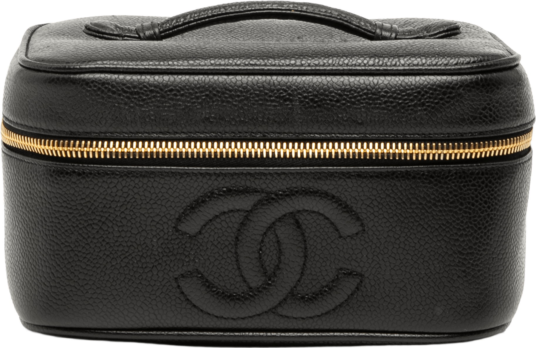Chanel Cc Caviar Vanity Case, från Luxclusif, i färgen black.