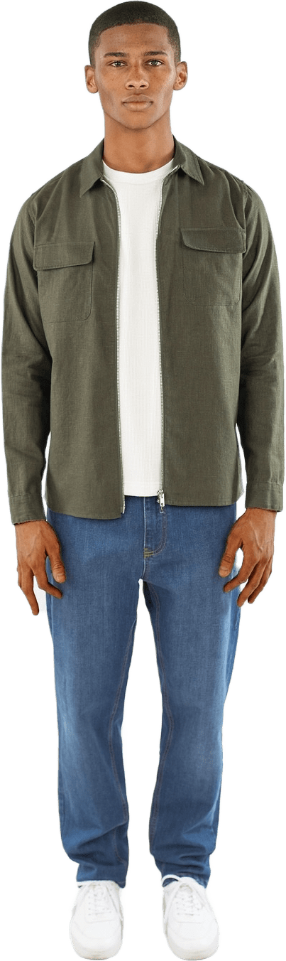 Quincy Linen Overshirt - Green