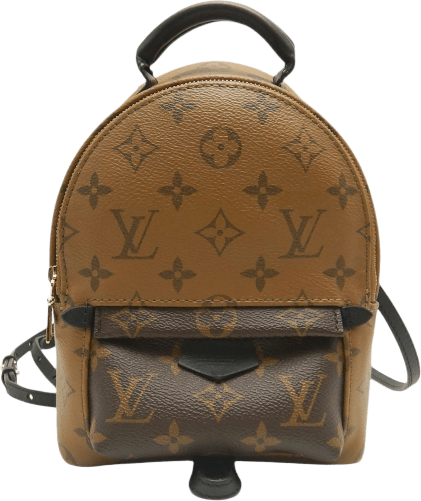 Louis Vuitton Monogram Reverse Mini Palm Springs, från Luxclusif, i färgen brun.