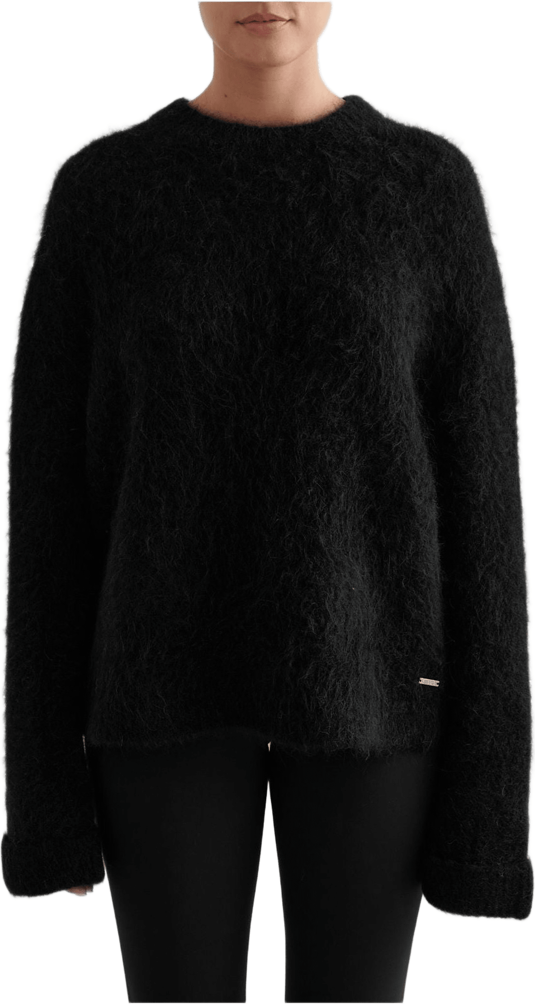 Alpaca Knit Sweater, från aim'n, i färgen black.