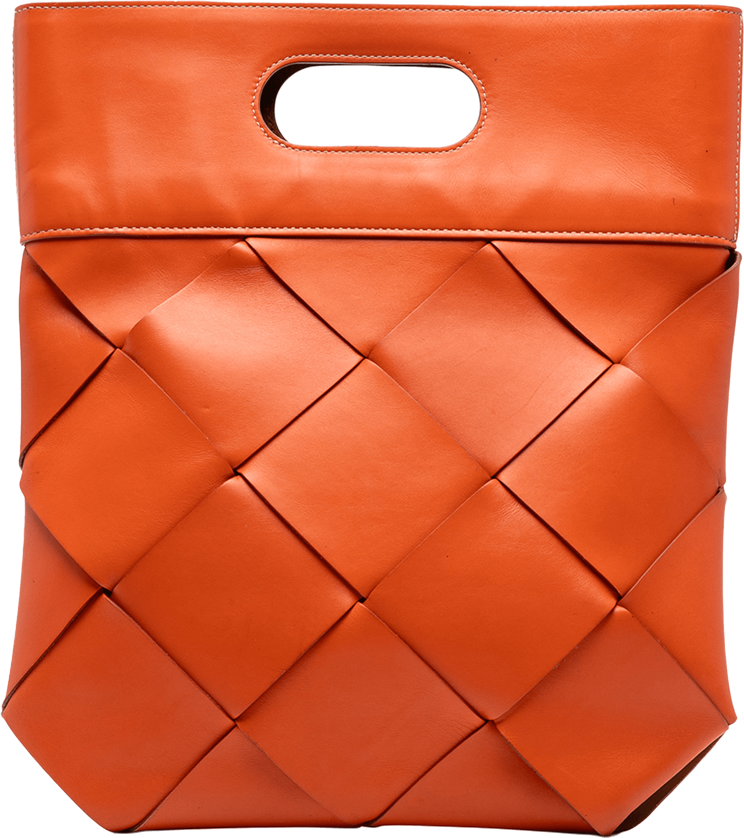 Bottega Veneta Small French Calfskin Slip Tote, från Luxclusif, i färgen orange.