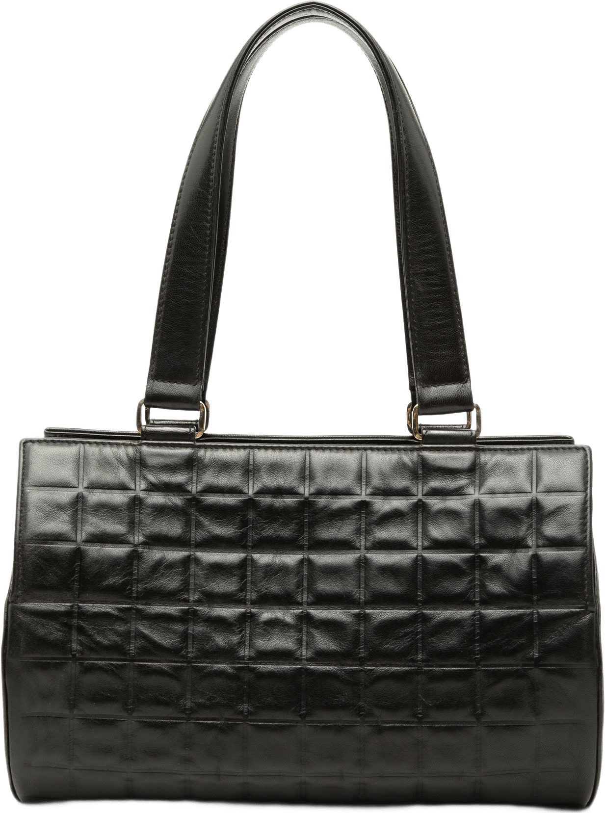 Chanel Chocolate Bar Lambskin Barrel Shoulder Bag, från Luxclusif, i färgen svart.
