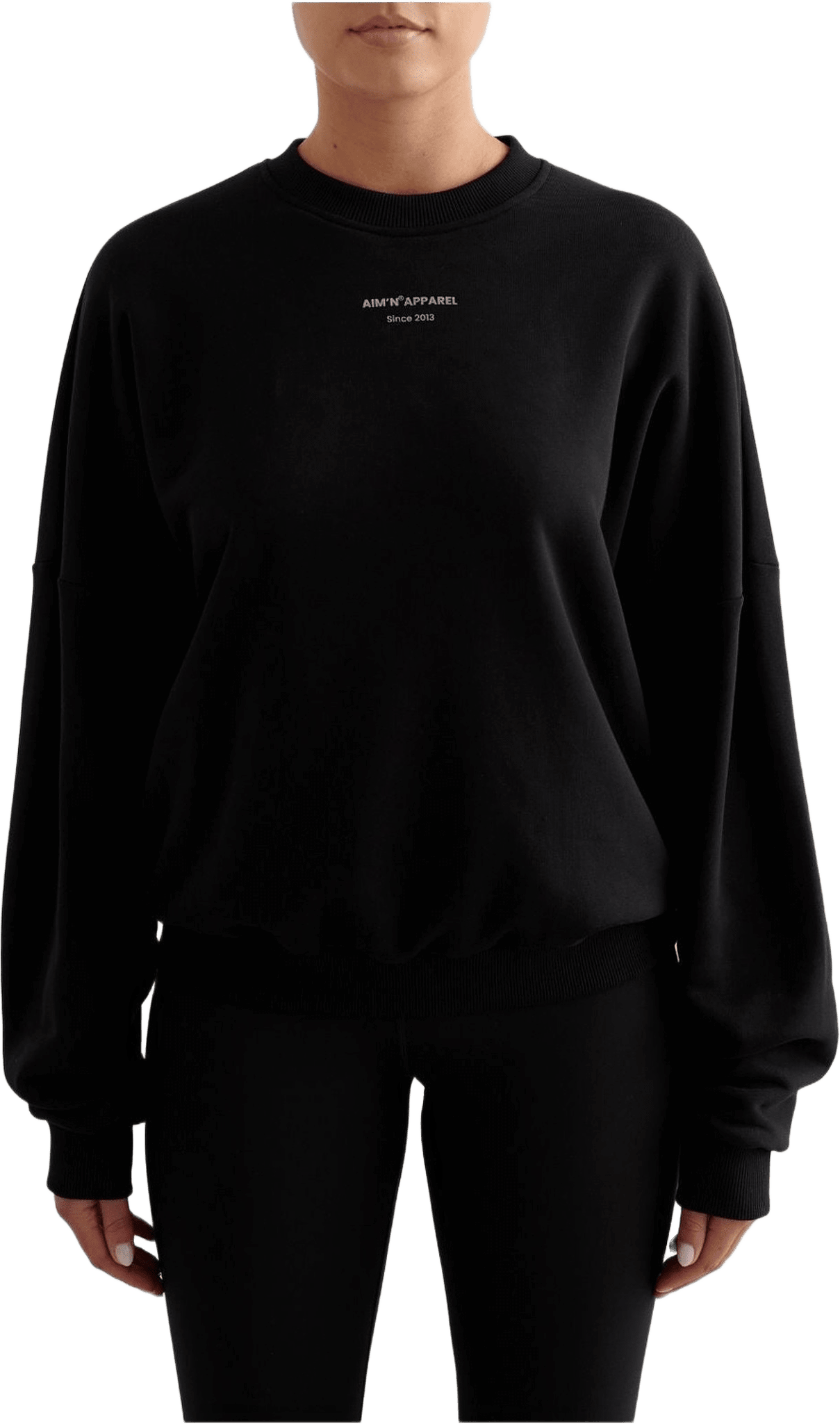 Apparel Terry Sweatshirt, från aim'n, i färgen black.