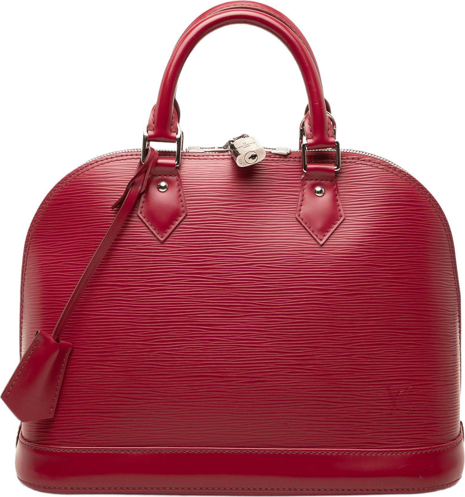 Louis Vuitton Epi Alma Pm, från Luxclusif, i färgen röd.