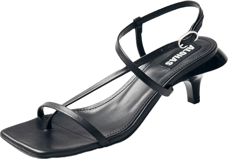 Magali Black Leather Sandals