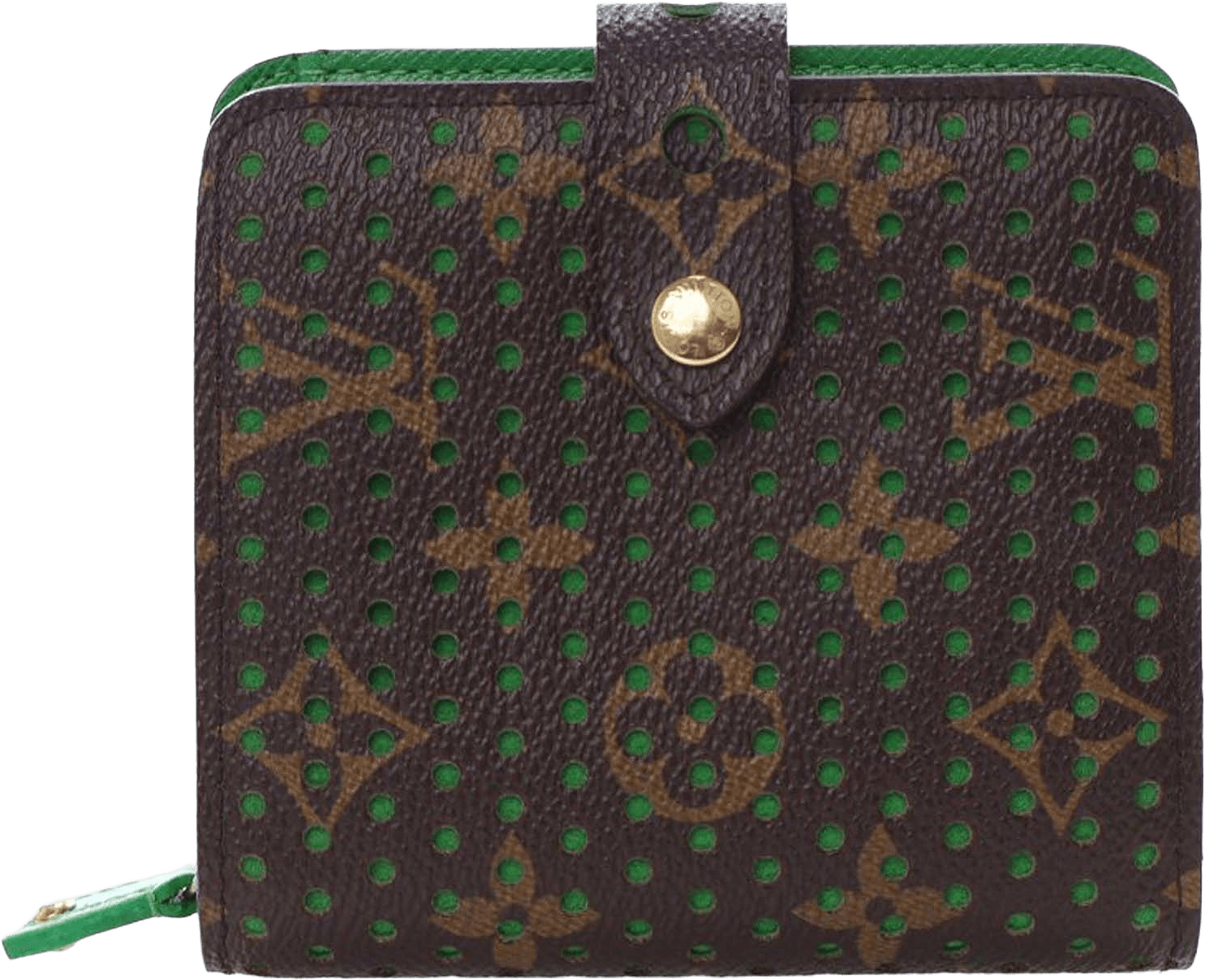 Louis Vuitton Monogram Perforated Compact Zipped Wallet, från Luxclusif, i färgen brown.