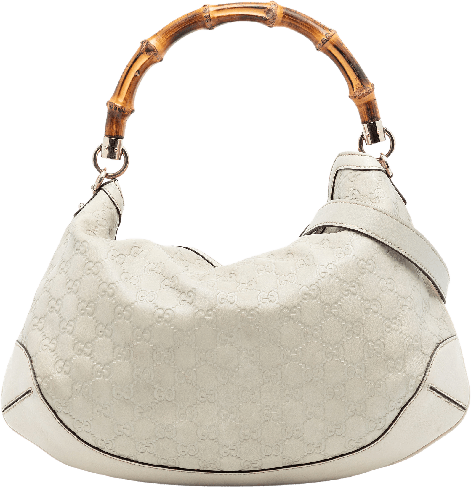 Gucci Bamboo Guccissima Peggy Satchel, från Luxclusif, i färgen white.