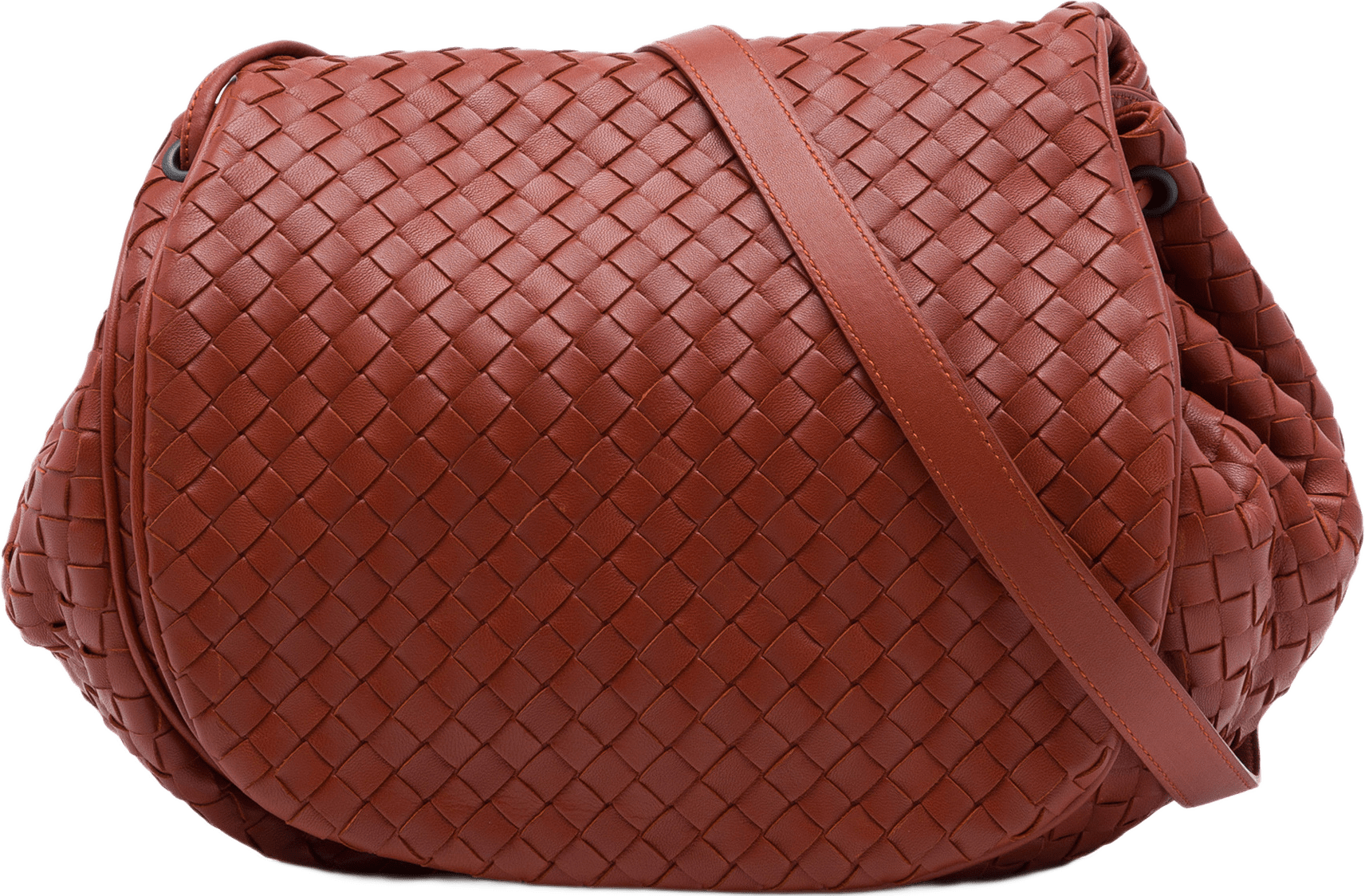Bottega Veneta Nappa Intrecciato Flap Crossbody, från Luxclusif, i färgen brun.