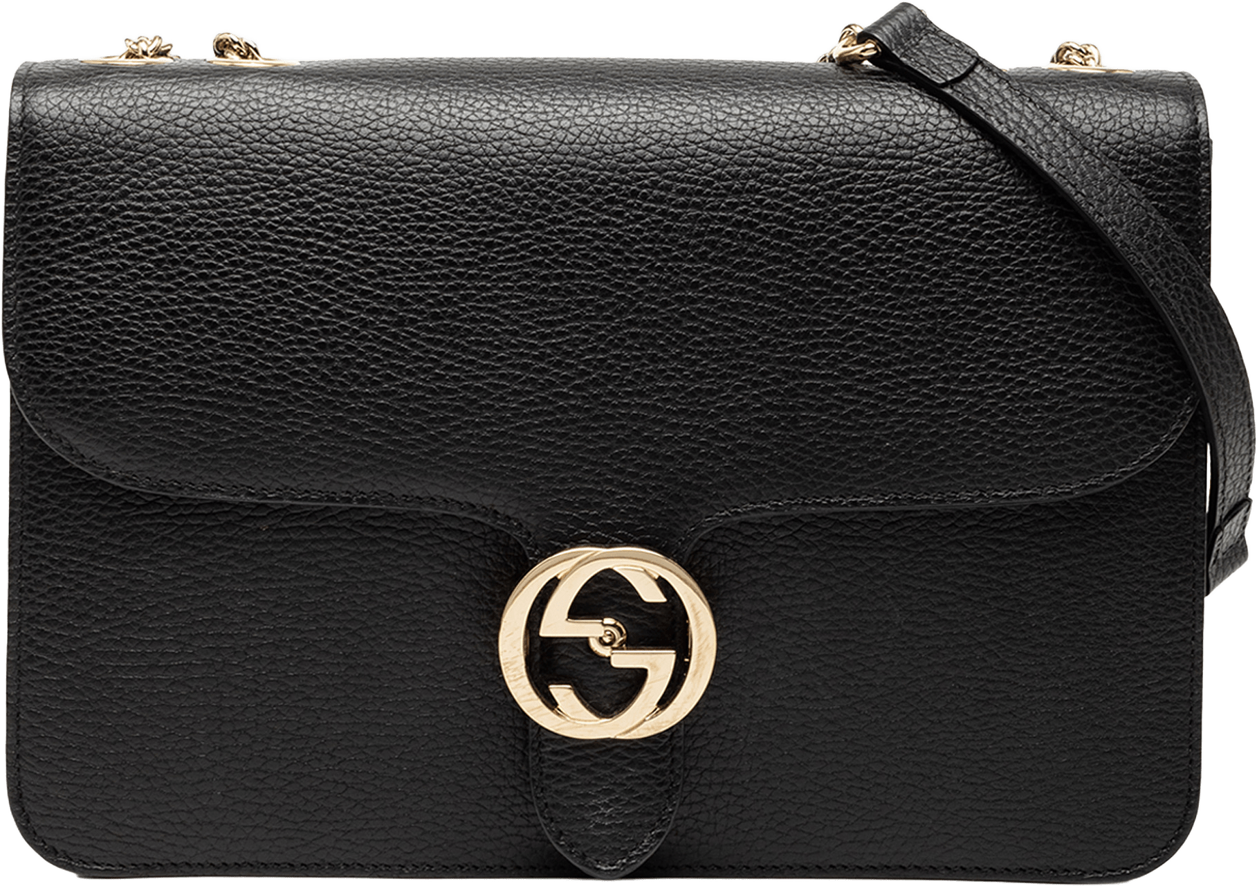 Gucci Medium Dollar Calfskin Interlocking G Crossbody, från Luxclusif, i färgen black.