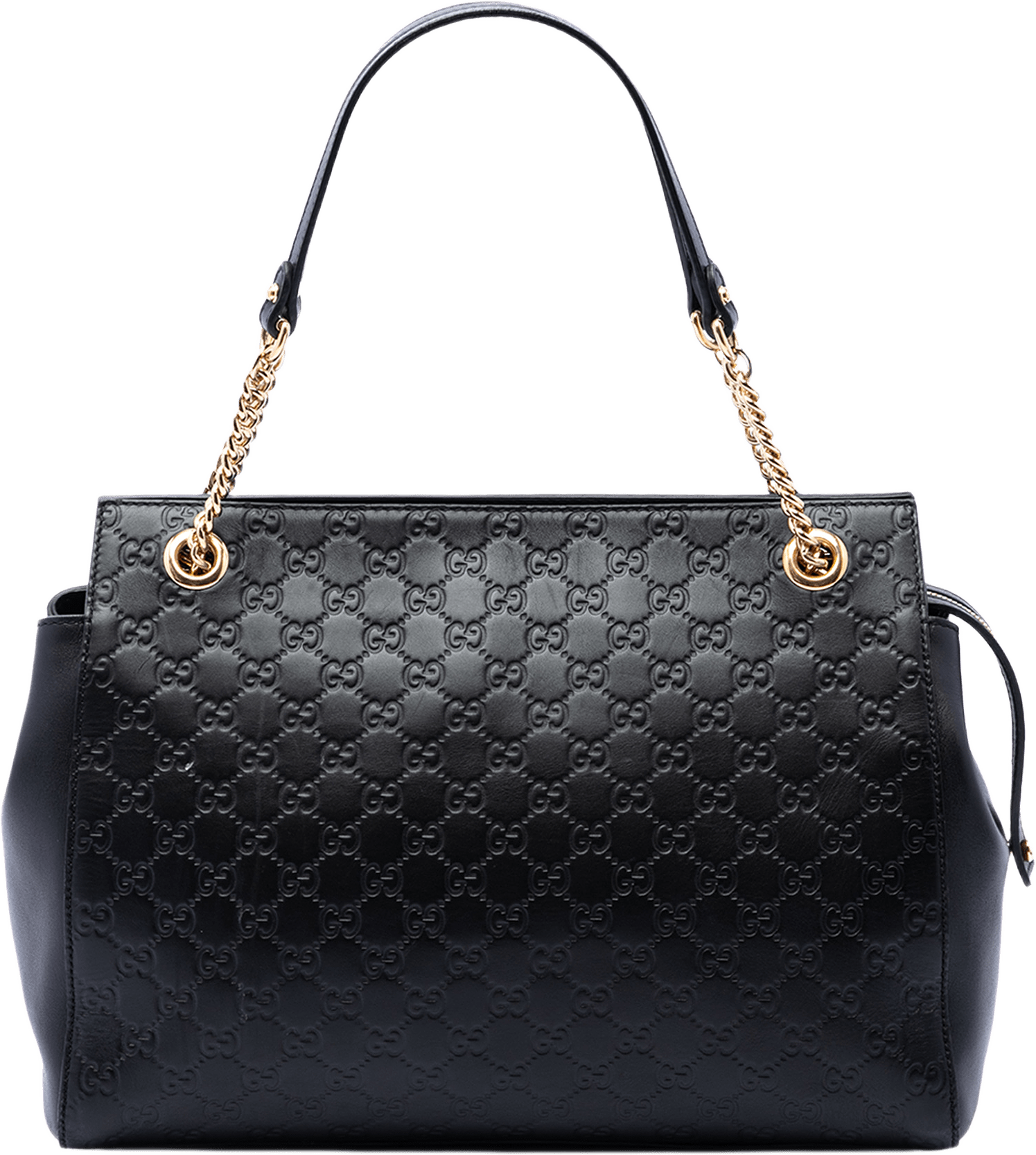 Gucci Medium Guccissima Soft Signature Tote, från Luxclusif, i färgen svart.