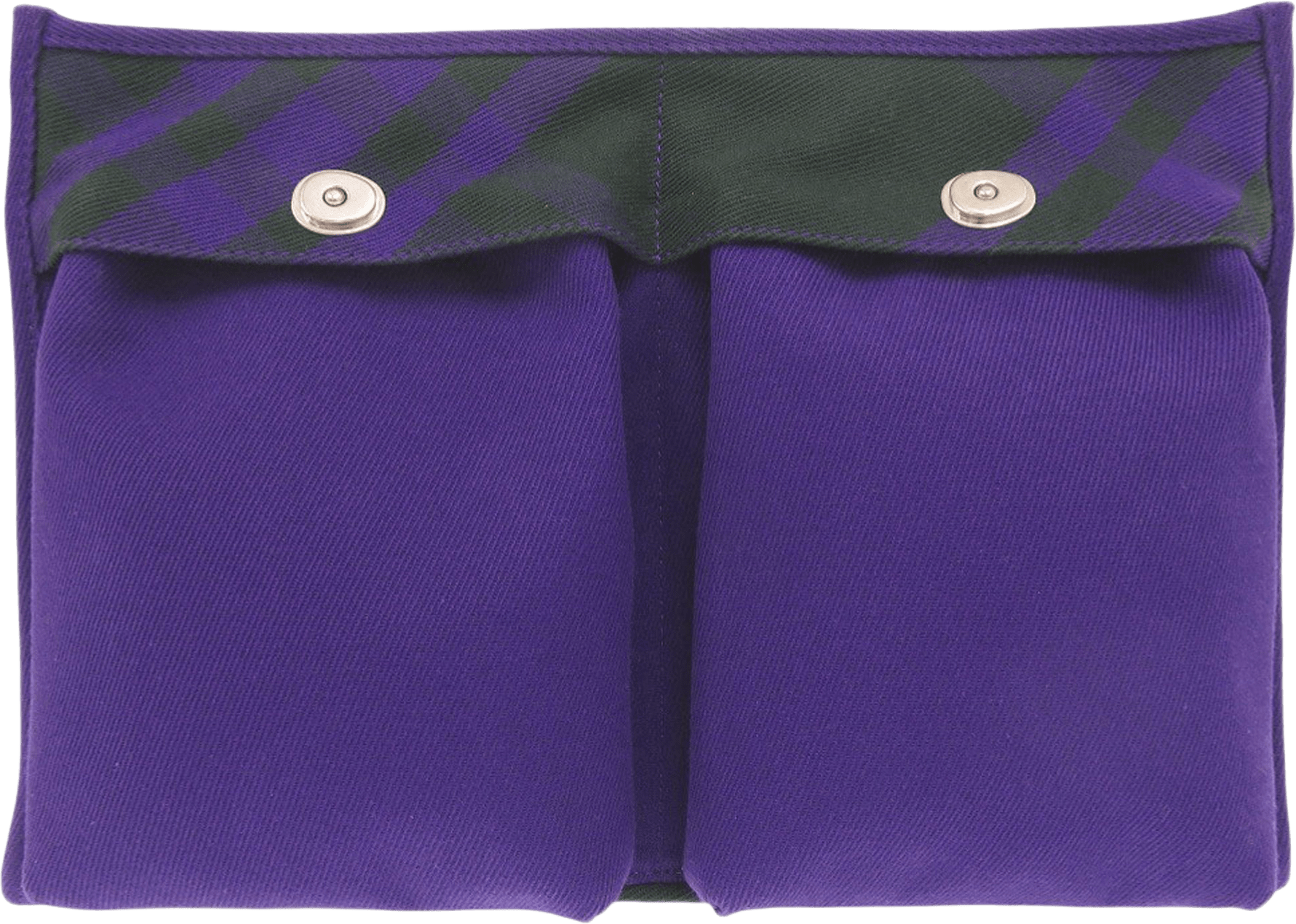 Burberry Supernova Check Canvas Clutch, från Luxclusif, i färgen dark purple.
