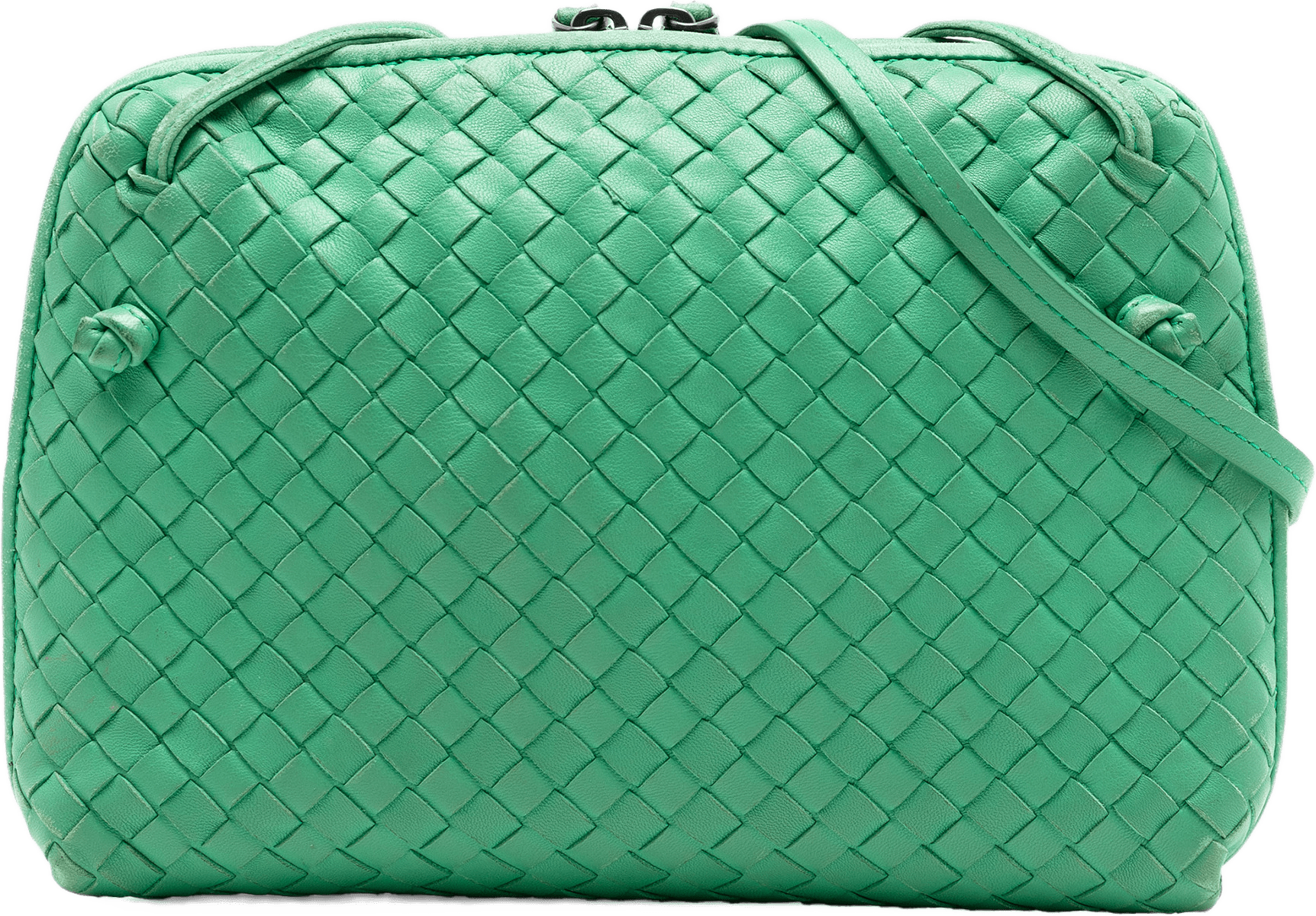 Bottega Veneta Nappa Intrecciato Nodini Crossbody, från Luxclusif, i färgen green.