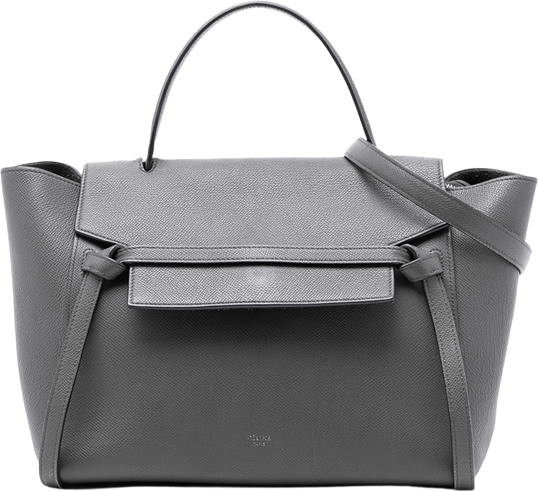 Celine Mini Grained Calfskin Belt Bag, från Luxclusif, i färgen dark gray.