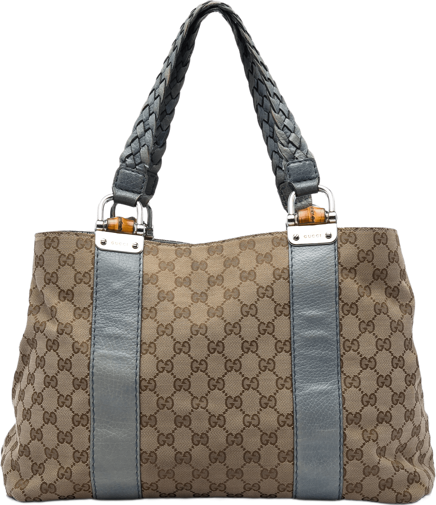 Gucci Medium Gg Canvas Bamboo Libeccio Tote, från Luxclusif, i färgen beige.