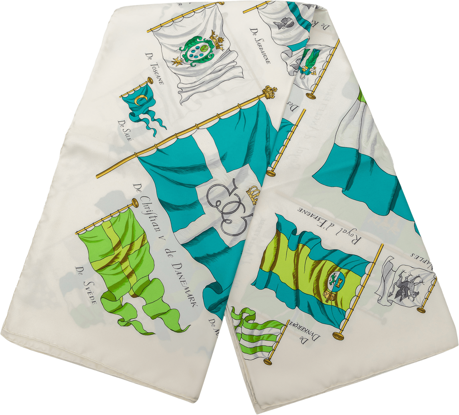 Hermès Pavois Silk Scarf 90, från Luxclusif, i färgen white.