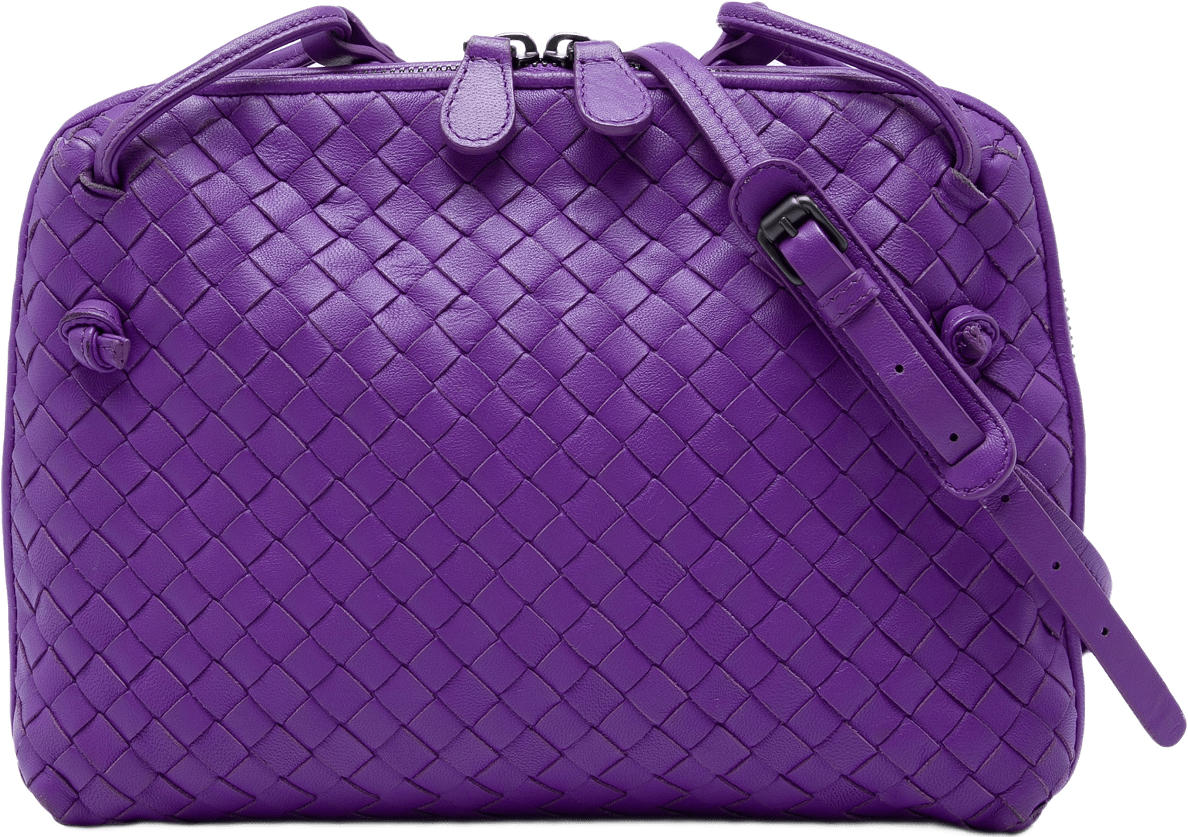Bottega Veneta Nappa Intrecciato Nodini Crossbody, från Luxclusif, i färgen purpur.
