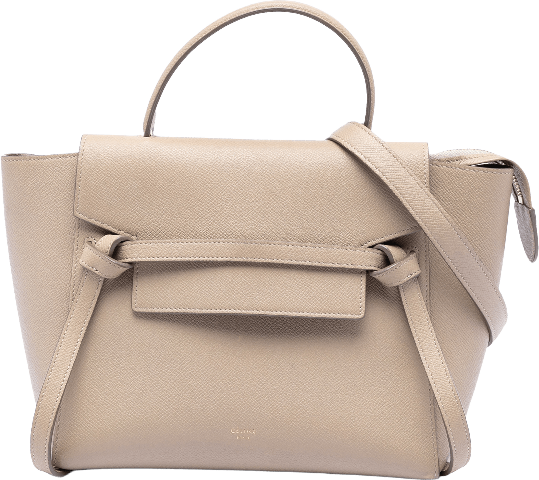 Celine Micro Grained Calfskin Belt Bag, från Luxclusif, i färgen beige.