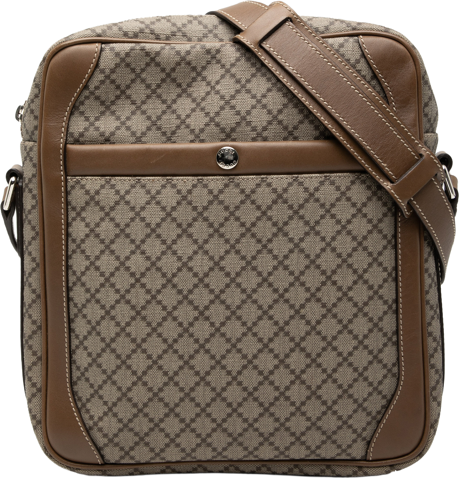 Gucci Diamante Coated Canvas Zip Crossbody, från Luxclusif, i färgen beige.