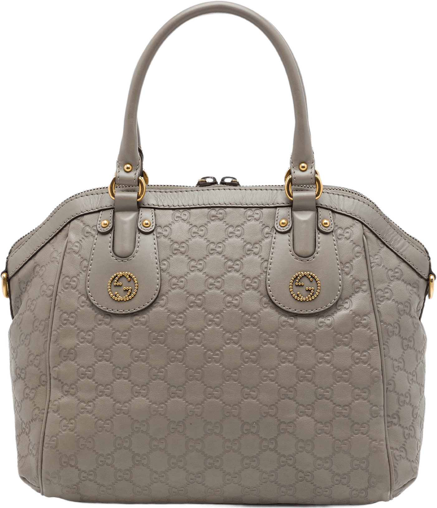 Gucci Medium Guccissima Scarlett Satchel, från Luxclusif, i färgen grå.