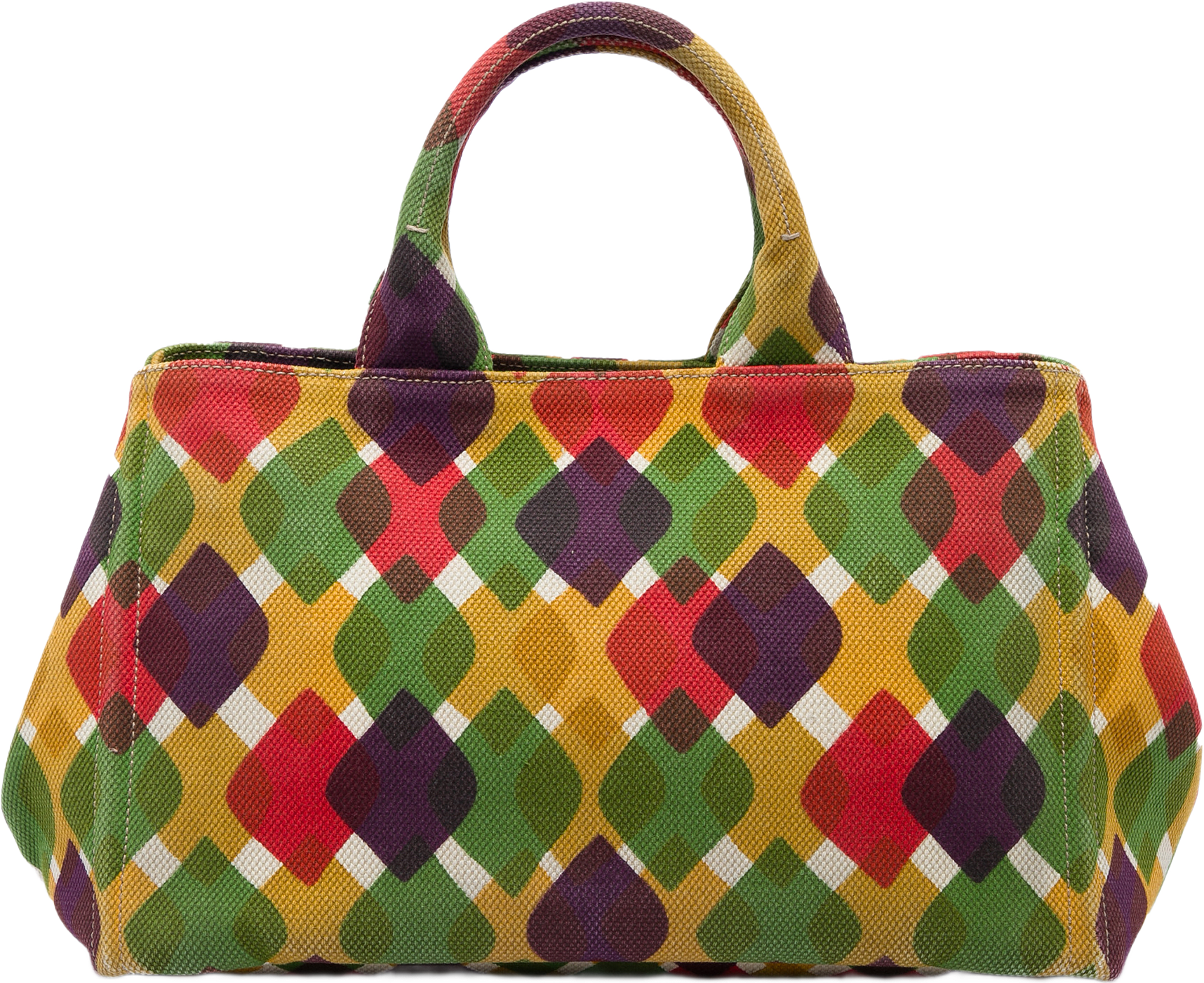 Prada Canvas Canapa Stampata Tote, från Luxclusif, i färgen flerfärgad.