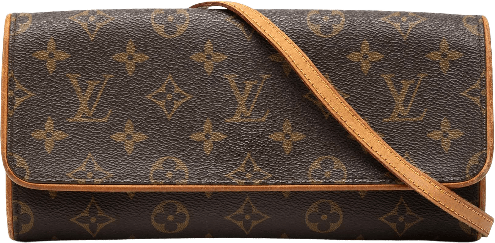Louis Vuitton Monogram Pochette Twin Gm, från Luxclusif, i färgen brown.