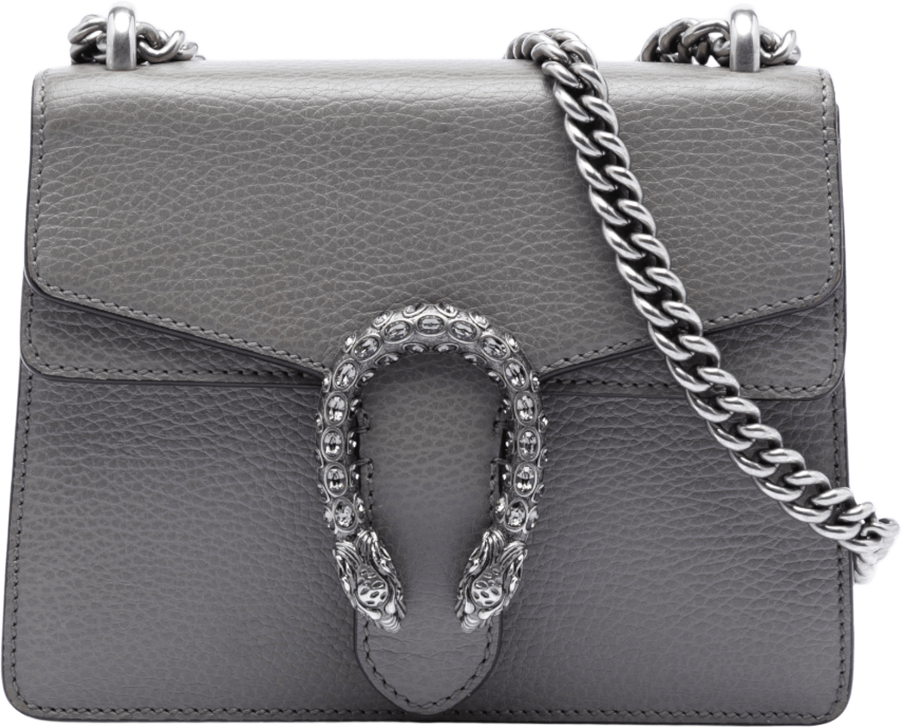 Gucci Small Leather Dionysus Crossbody, från Luxclusif, i färgen gray.