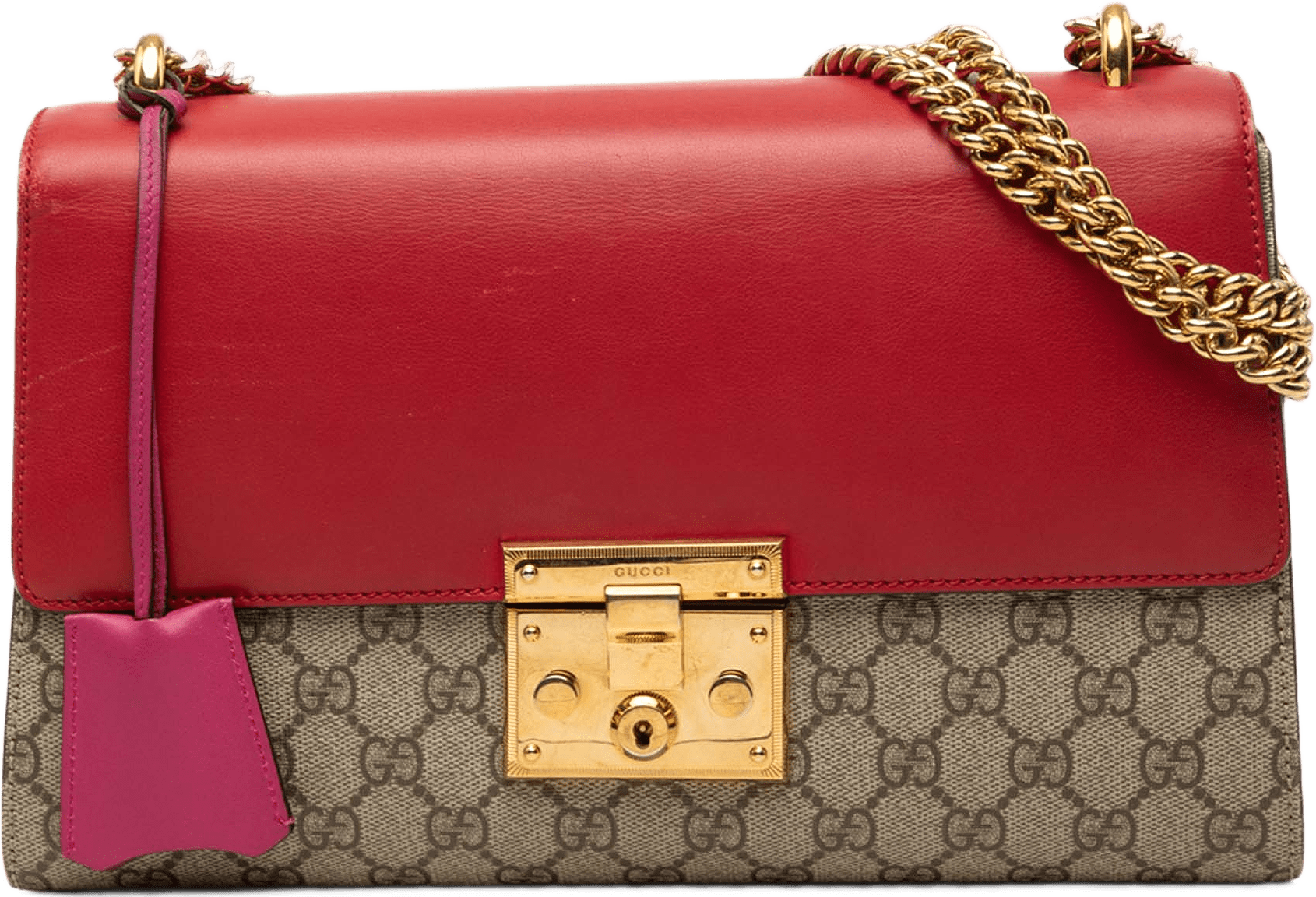 Gucci Medium Gg Supreme Padlock Shoulder Bag, från Luxclusif, i färgen beige.