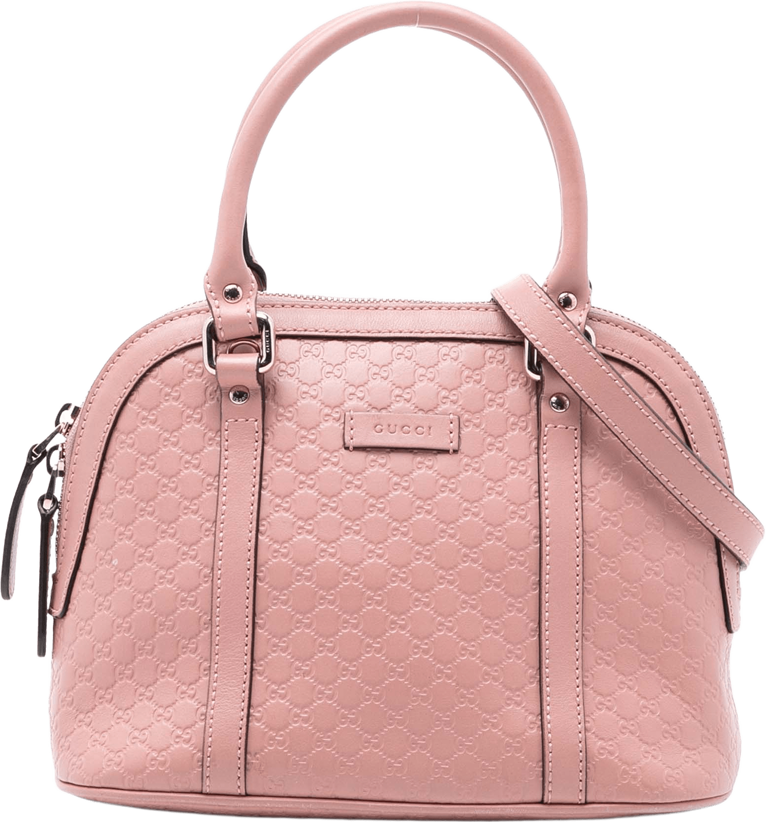 Gucci Mini Microguccissima Dome Satchel, från Luxclusif, i färgen pink.