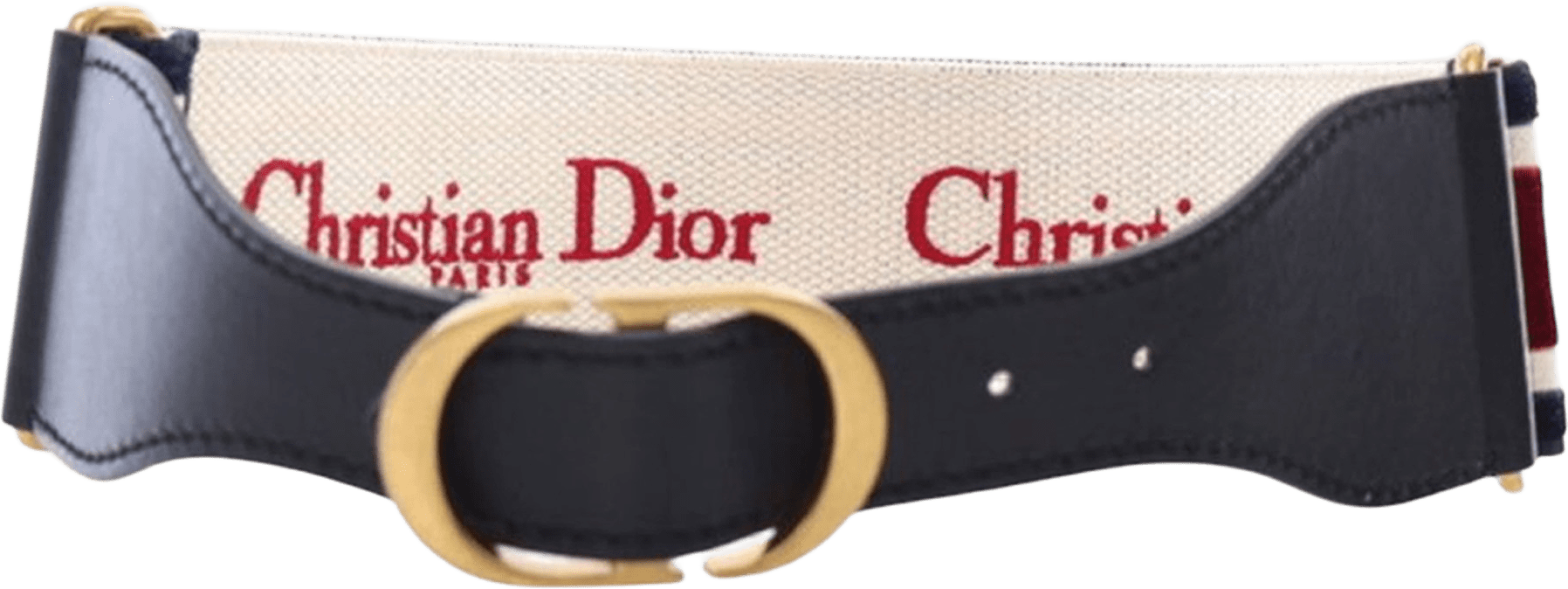 Dior Leather And Embroidered Canvas Wide Belt, från Luxclusif, i färgen black.