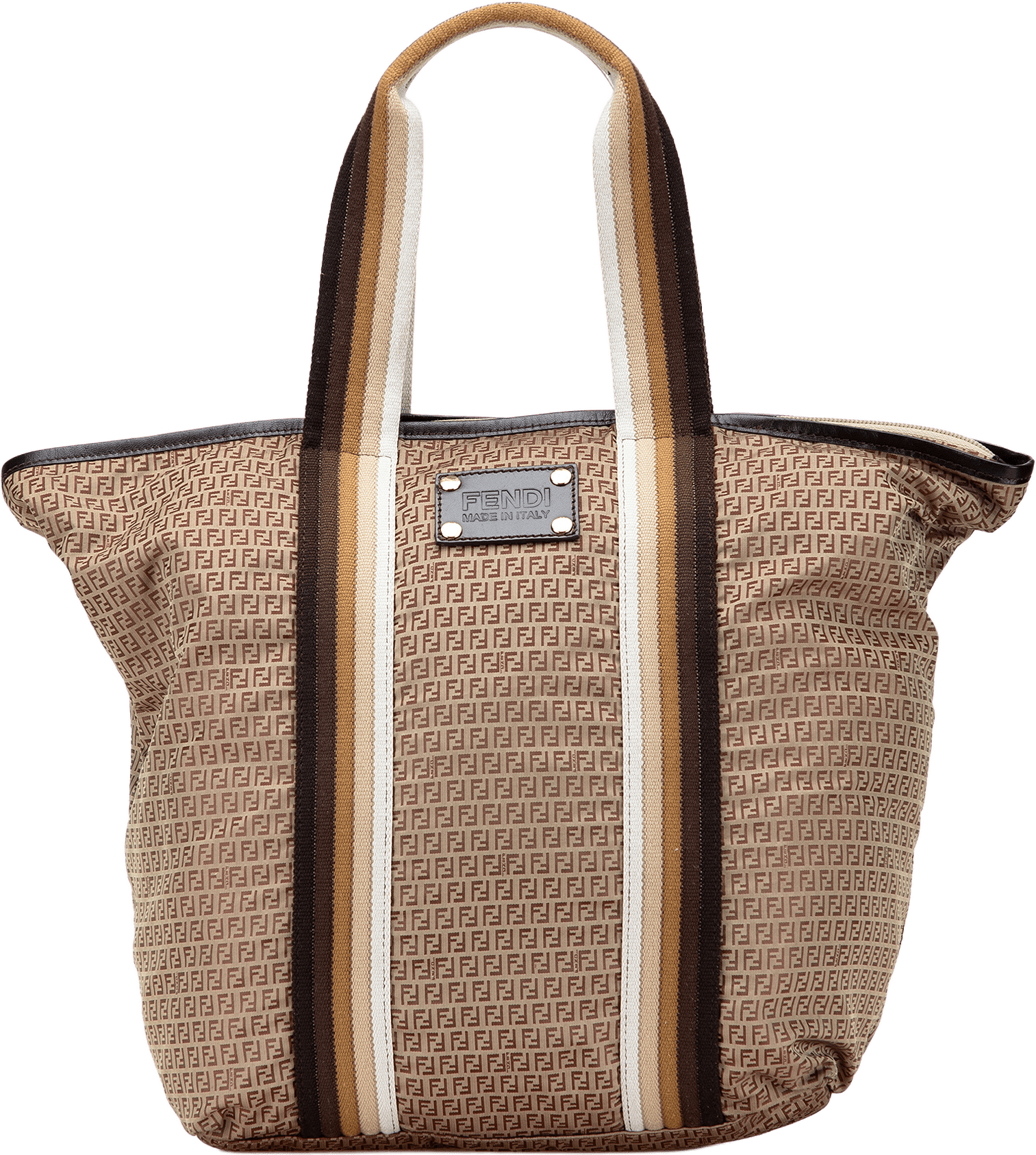 Fendi Micro Zucchino Nylon Tote, från Luxclusif, i färgen light brown.