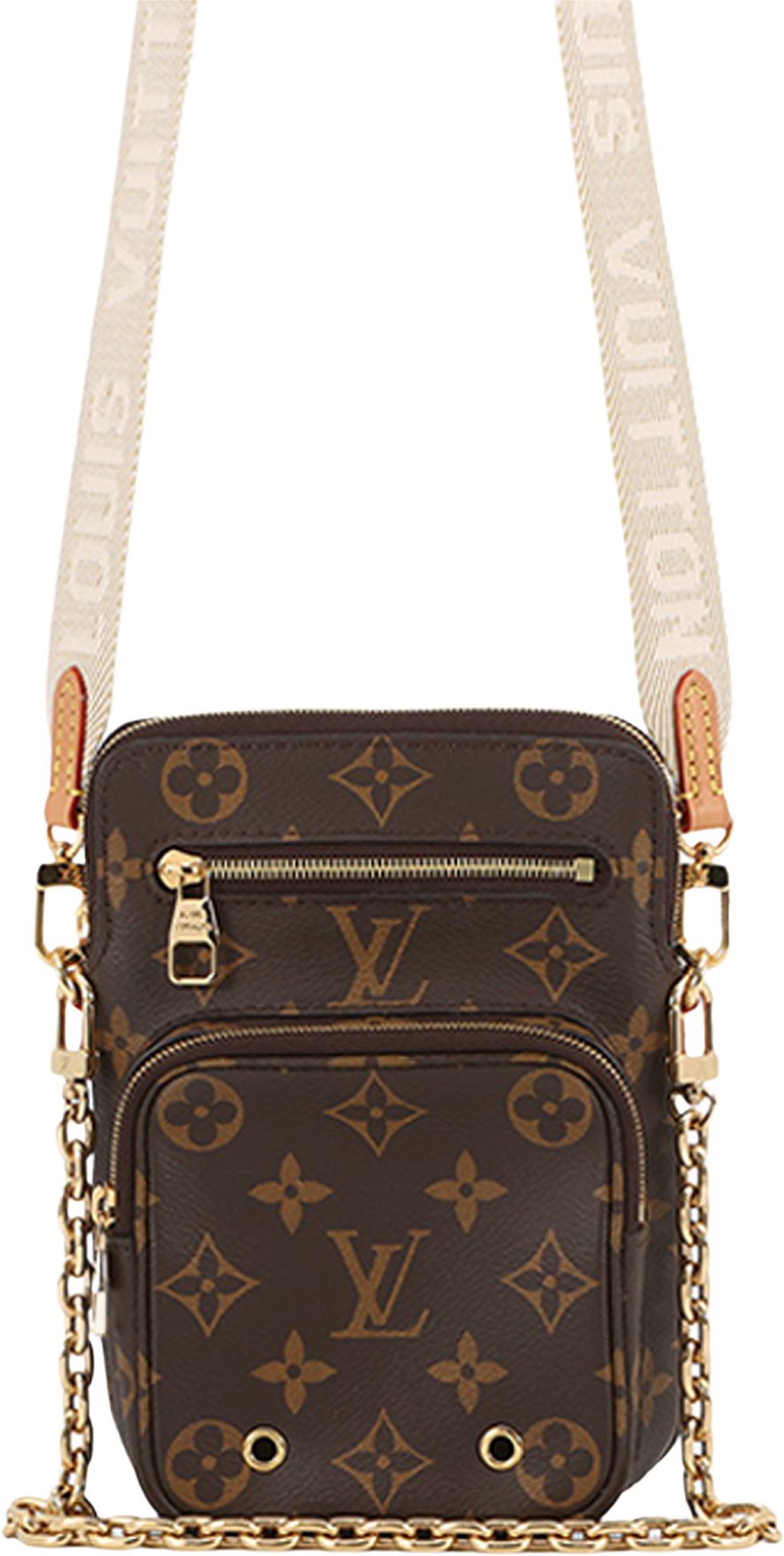 Louis Vuitton Monogram Utility Phone Sleeve, från Luxclusif, i färgen brown.