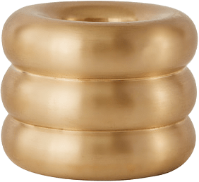 Savi Solid Brass Candleholder, från OYOY Living, i färgen brushed brass.