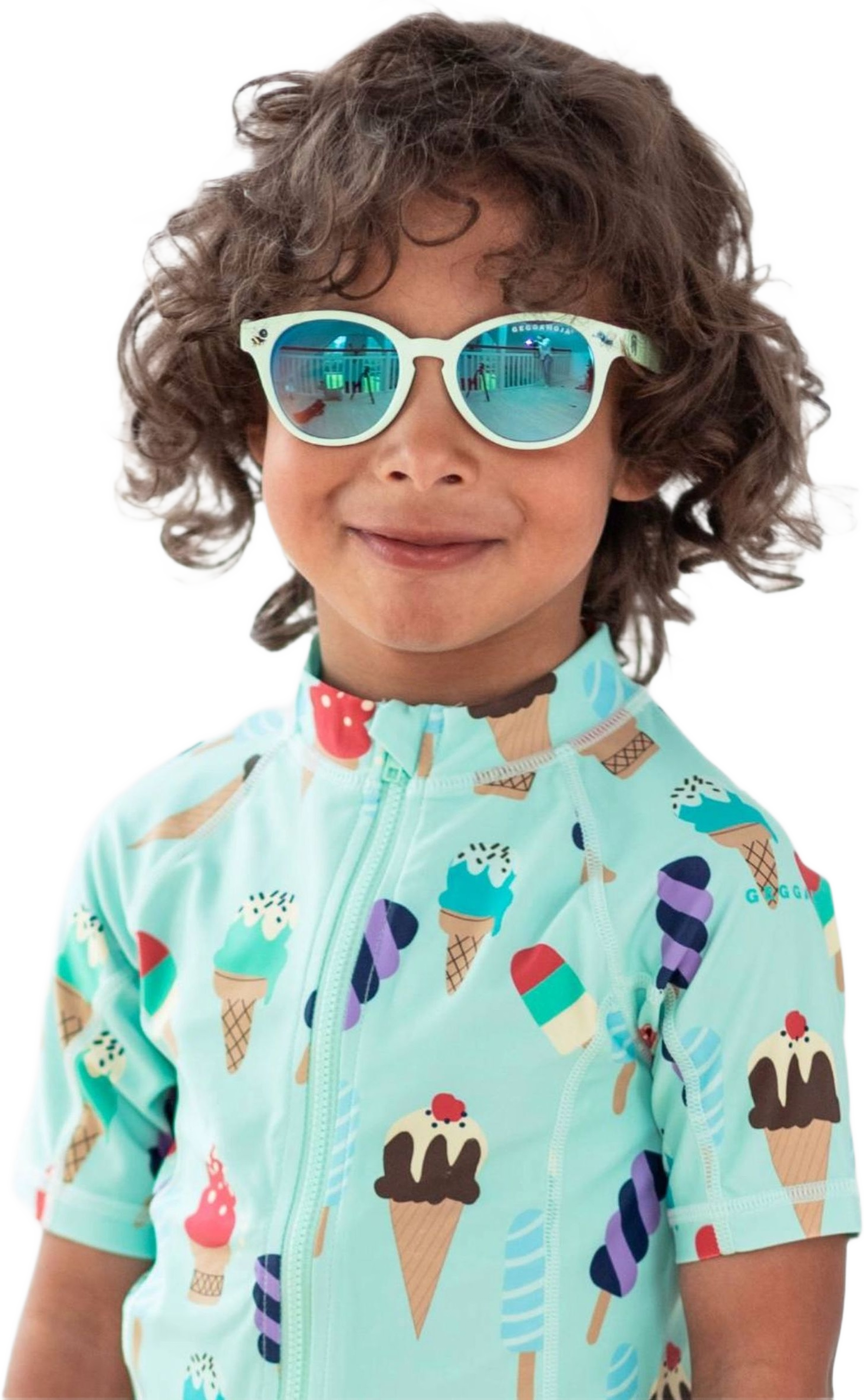 Solglasögon Humlan Djojj 2-6 År., från Geggamoja, i färgen grön.